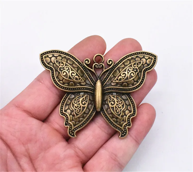 

2pcs 71x54mm Antique Bronze Plated Butterfly Charm Making DIY Handmade Jewelry