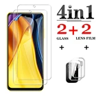 Защитное стекло 4 в 1 для камеры Xiaomi POCO M3 PRO X3 X3PRO NFC F3, защита экрана камеры для Poco x3 x m 3 M3 Pro f 3, стеклянная пленка