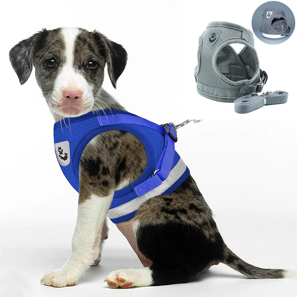 

Reflective Cat Dog Harness and Leash Set Pet Puppy Dog Nylon Vest Harness Leads Mesh For Small Medium Dogs Chihuahua Yorkies Pug