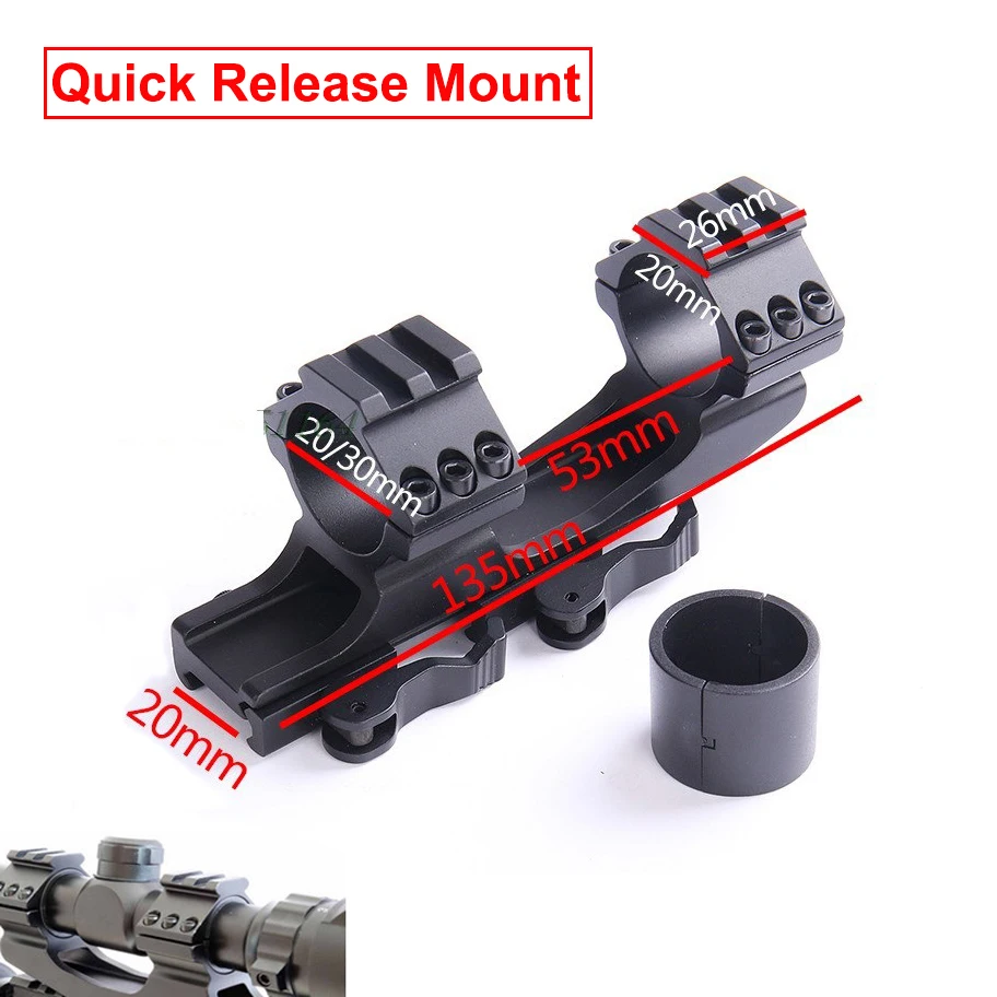 

Tactical Gun AR15 Rifle Optic Scope Mount 25.4mm/30mm QD Rings Mount with Bubble Level For 20mm 11mm Picatinny Rail