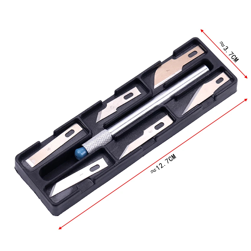 

6PCS Blade Carve Knife Non-Slip Metal Sculpture Engrave Craft Razor Sharp Wood Cut Sculpte DIY Cutting Stationery Tool