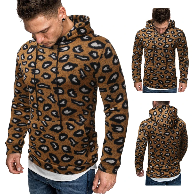 

2019 зимняя брендовая для Размеры s-xxl, Мужская Повседневная Толстовка разработан в стиле «хип-хоп» в леопардовом стиле Толстовка для мужчин в...