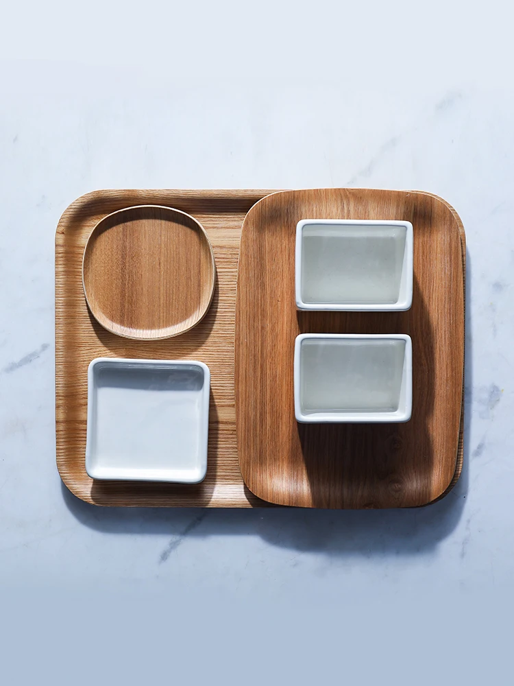 Деревянный поднос чайный Скандинавская Бытовая тарелка для фруктов хлеба