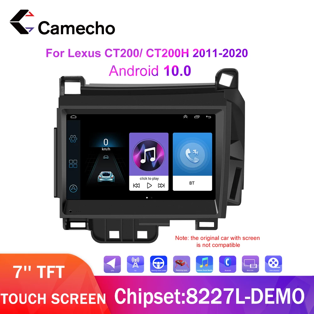 Camecho 7-дюймовый автомобильный радиоприемник для Lexus CT200 CT200H 2011-2020 Android 10 0 mp5-плеер