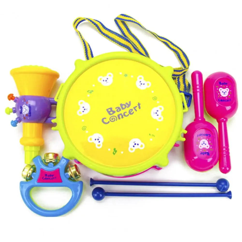 5Pcs Kids Hand Drums Educational Toys Indoor Outdoor Interactive Playing Percussion Kids Gift