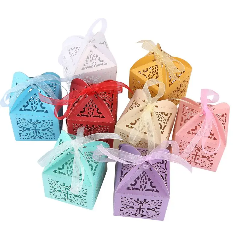 10 шт. коробки для конфет ангельская Подарочная коробка детского душа крещение