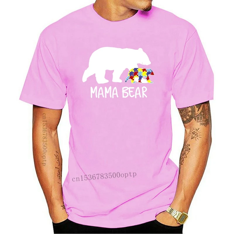 

Новинка 2021, женская футболка в винтажном стиле с надписью «Мама, медведь, аутизм, мама», цифровая Мужская футболка, хипстерская футболка с ко...
