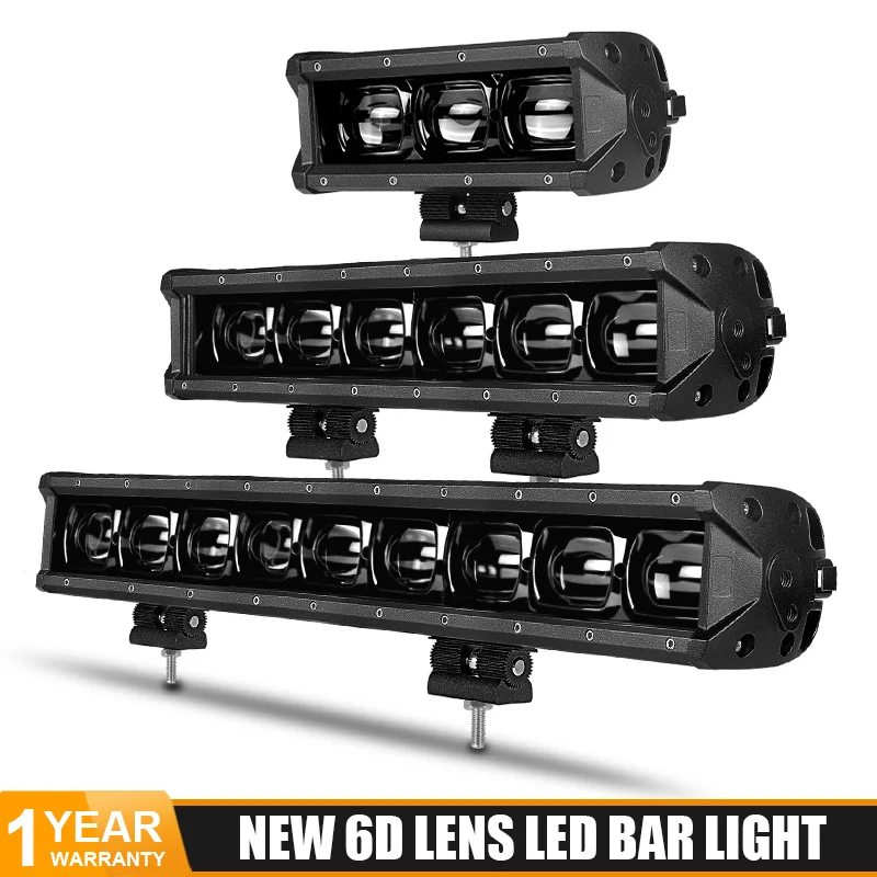 Однорядный светодиодный светильник 6D 8 14 20 27 34 40 дюймов 4x4 дюйма для внедорожников