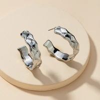 f j4z new trend hoop earrings 2021 fashion textured band cuff earring lady alloy jewelry gifts dropship