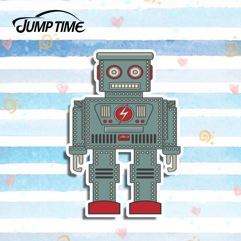 Время скачка 13 см x 8 робот наклейка смешной 3D автомобильный Стайлинг виниловый