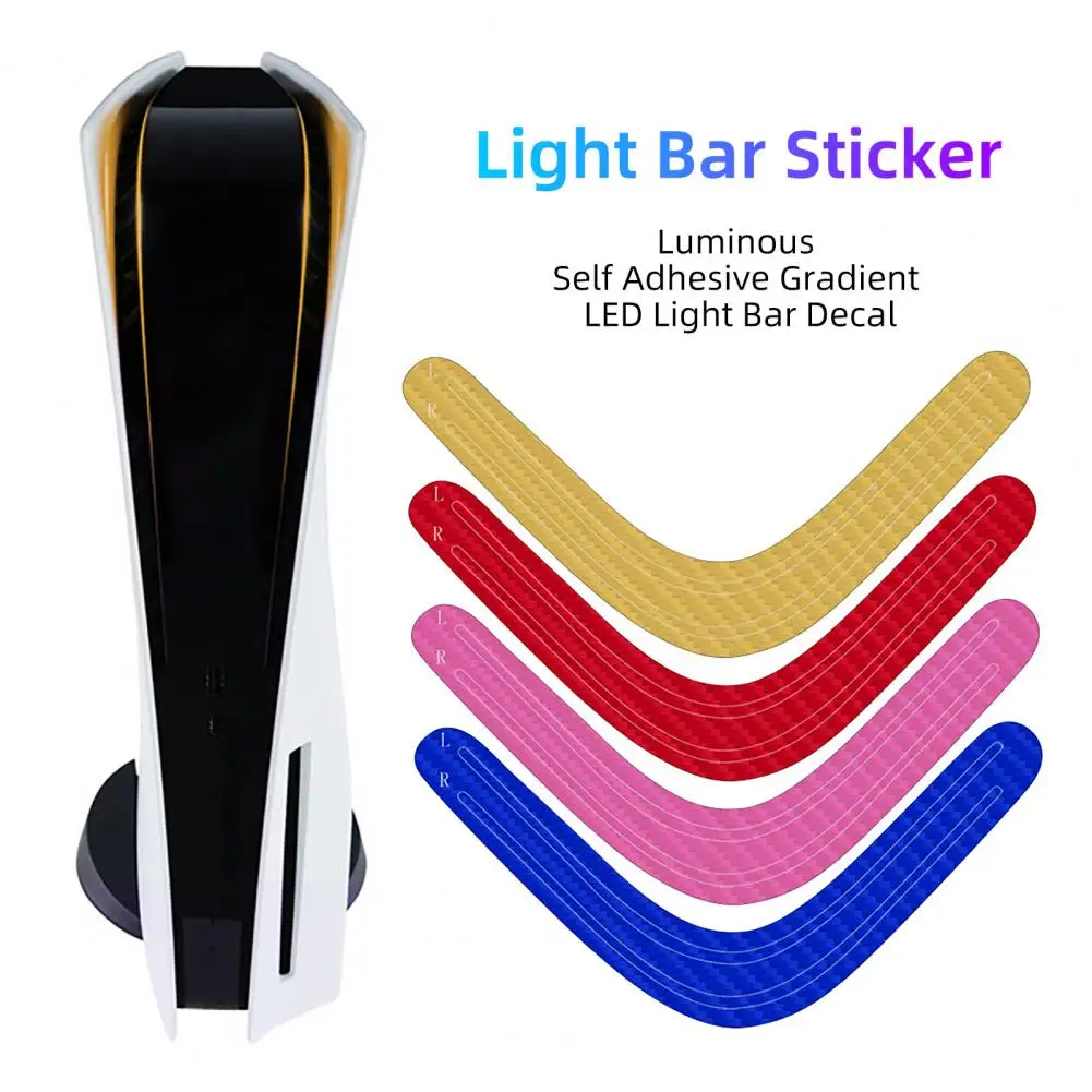 

Light Bar Sticker Luminous Self Adhesive Gradient Game Console LED Light Bar Decal for PS5