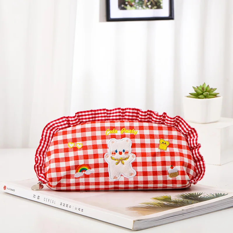 Милые Носки с рисунком медведя из мультика плотной ткани в шотландскую клетку