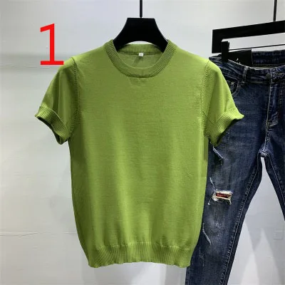 

Men's half-sleeved tide brand short-sleeved T-shirt letter embroidery round neck cotton t-shirt