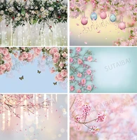 pink spring cherry sakura flowers polka dots baby newborn love wedding portrait props backdrops photo backgrounds photo studio