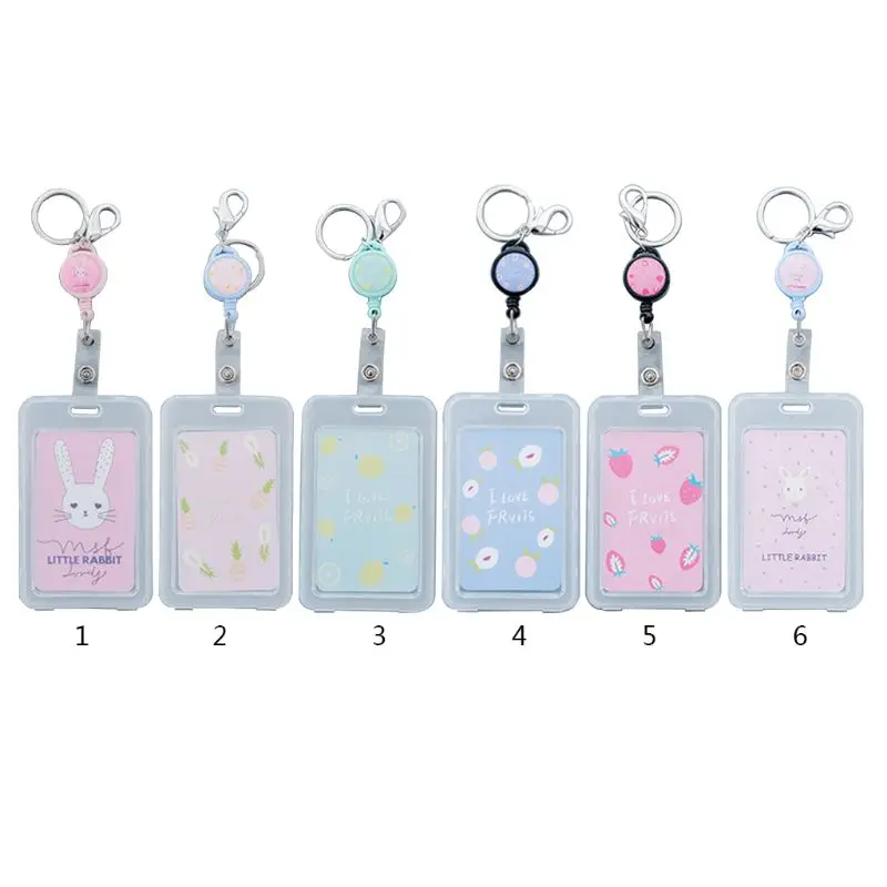 

Cute Cartoon Retractable Badge Card Holder Pull ID Name Card Badge Holder School Office Supplies P9YA