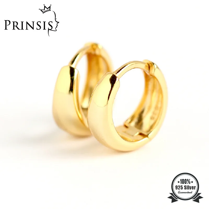 PrinSis Аутентичные 925 стерлингового серебра модный минимализм гладкая поверхность