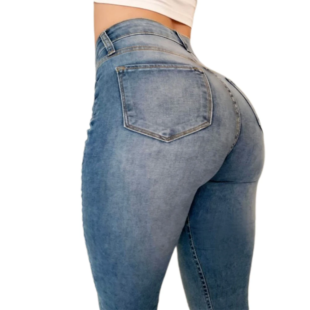 Женские джинсы стрейч с высокой талией пикантные облегающие джинсовые