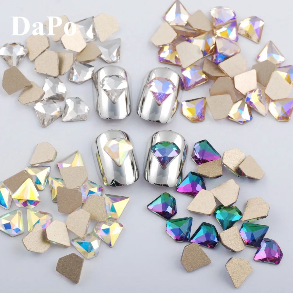 AAAAA 7mm 10pcs/pack Golden Flatback Diamond Rhinestones Crystal AB Super Brilliant Glass Nail DIY Art gems | Дом и сад