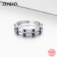 zdadan 925 sterling silver square white zircon rings for women fashion wedding jewelry