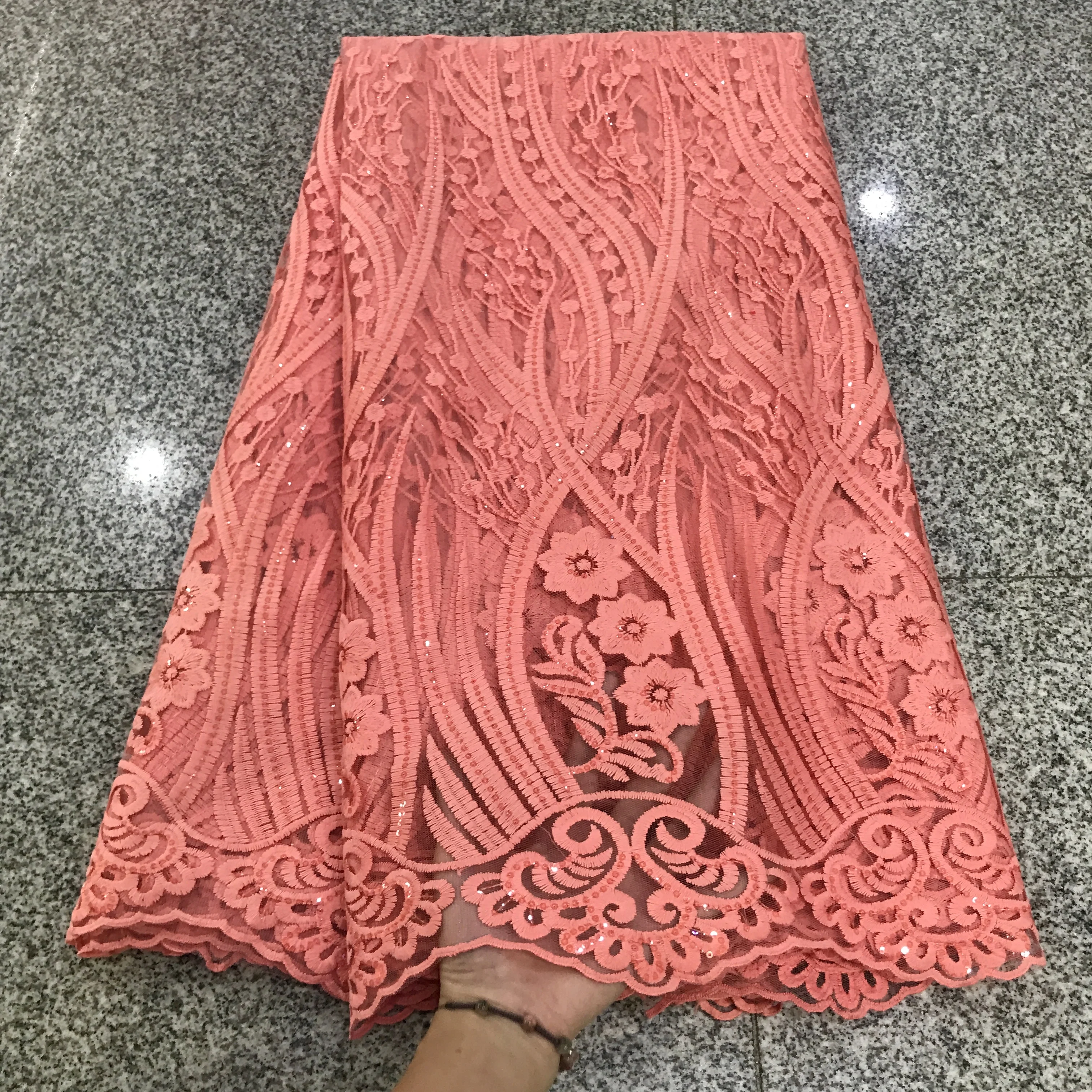 Белая нигерийская кружевная ткань африканская 2020 Высококачественная