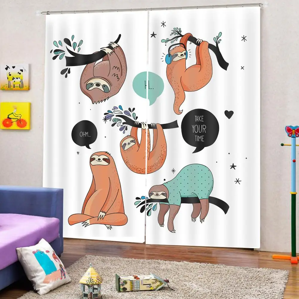 Мультяшные шторы кенгуру цифровая печать для гостиной Детская комната