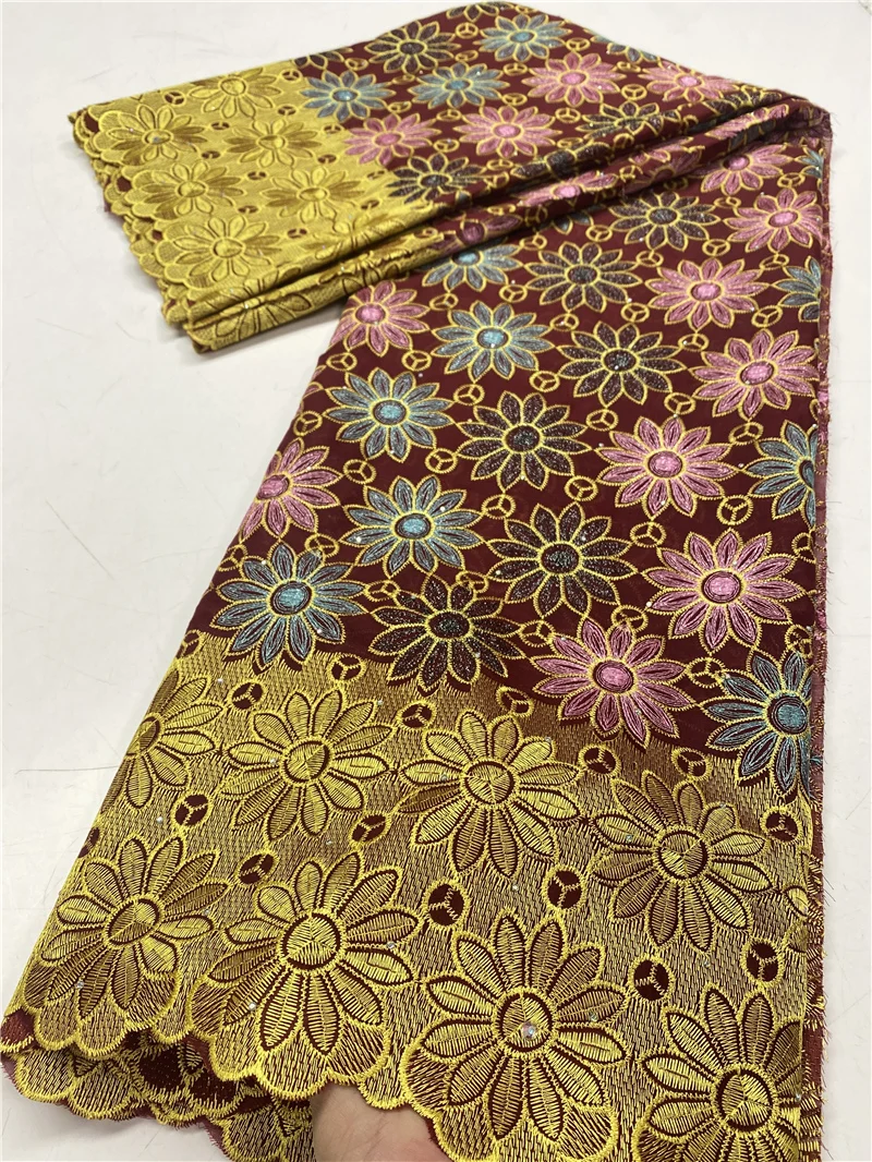 

PGC African Cotton Lace Fabric 2021 High Quality Lace Swiss Voile Lace In Switzerland Embroidery For Bride Dress Sew YA3865B-1