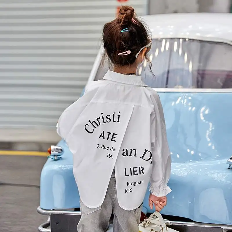 Рубашка для девочек 2019 г. Весенне-осенние корейские топы новая модная одежда