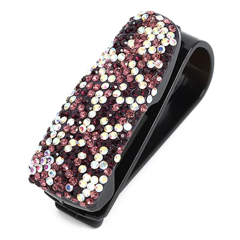 

1pc Sun Visor Glasses Cases Sunglasses Eyeglasses Holder Portable Auto Fastener Clip Rhinestone Diamond Decoration Car Ornaments