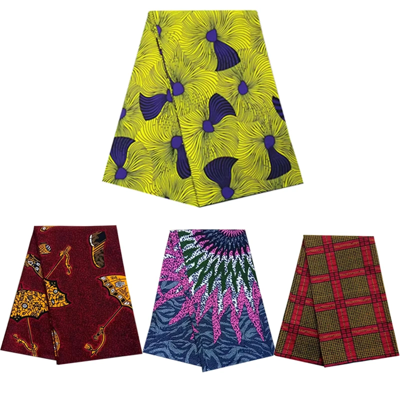 

African Ankara Prints Fabric Real Wax Patchwork Pagne for Wedding Dress Sewing Artwork Accessory DIY 100% Cotton JAVA By Yard