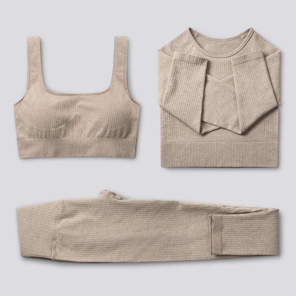 2/3 шт. бесшовный комплект для фитнеса и йоги одежда тренировок спортивная