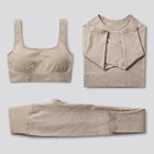 23 шт. бесшовный комплект для фитнеса и йоги, одежда для тренировок, спортивная одежда, спортивный тренажерный зал, леггинсы, бюстгальтер, короткий топ, костюм для йоги с длинным рукавом