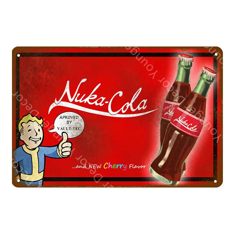Напиток Nuka Cola квантовый плакат Fallout 3 4 игры металлические знаки настенный Декор для дома номер магазин отель железная живопись YI-111 - Цвет: YD5125AI