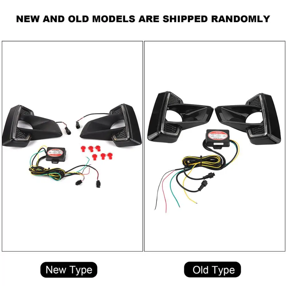 

1Pair Car Daytime Running Light Turn Signal DRL LED Fog Lamp Cover for Toyota Hilux Revo 2018 12V Car Accessories