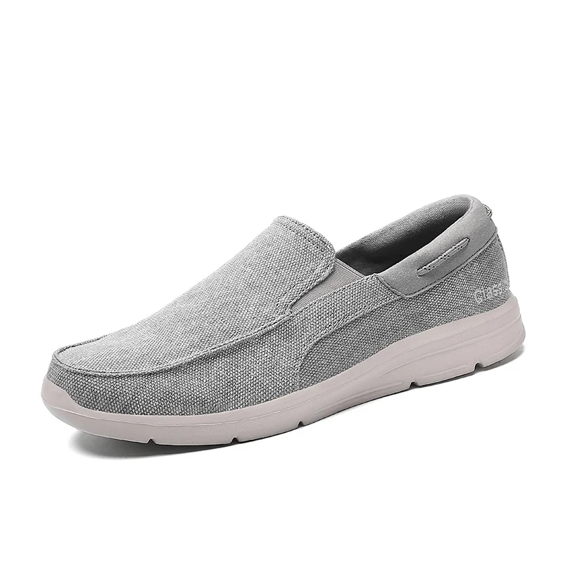 

2021 New Summer Men's Canvas Shoes Lightweight Breathable Soft Slip On Casual Shoes Fashion Beach Vacation Loafers Big Size 48