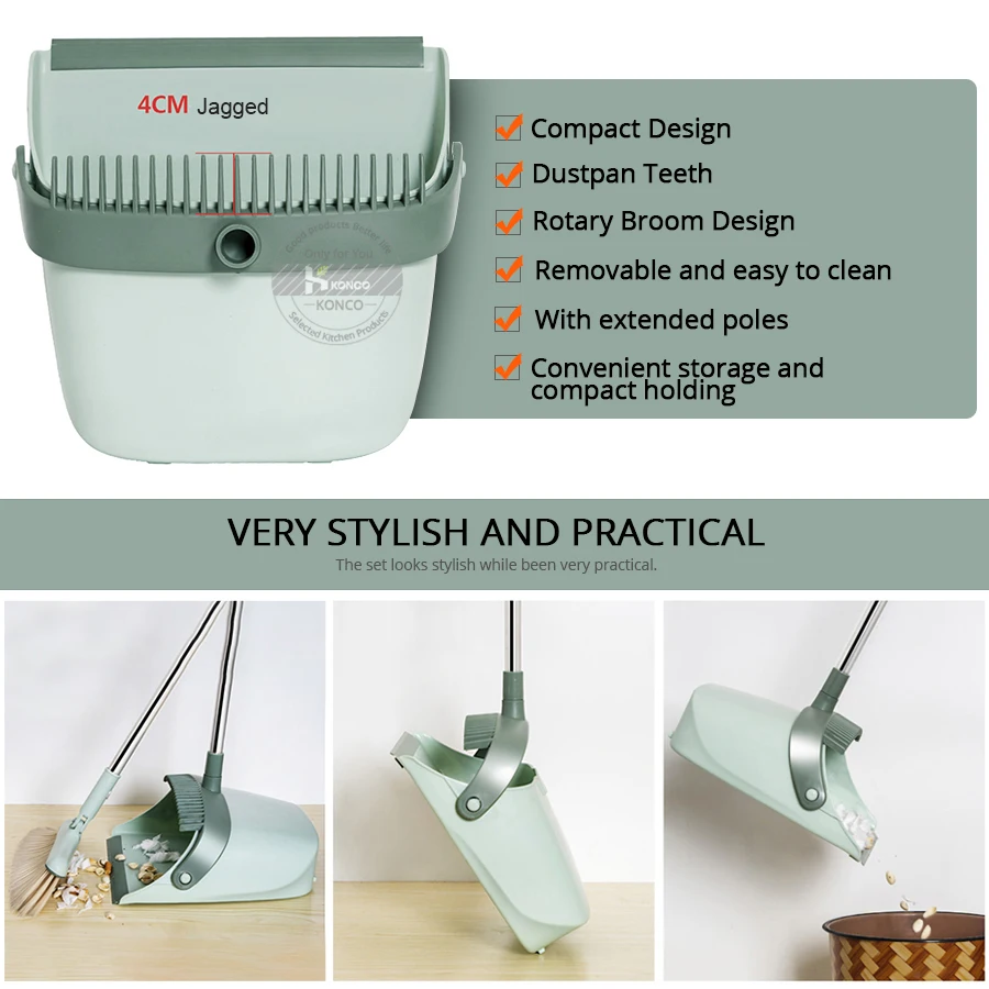 Вращающийся на 360 градусов пылесборник Konco набор ветрозащитных совок для уборки