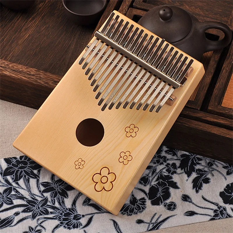 

17 Keys Kalimba Thumb Piano Portable Finger flexible Piano african kalimba Made By Single Board High-Quality Wood Mahogany