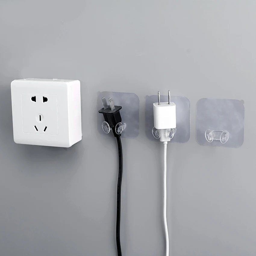 1 шт. прозрачный офис стены сильный клей пластиковый разъем питания розетка