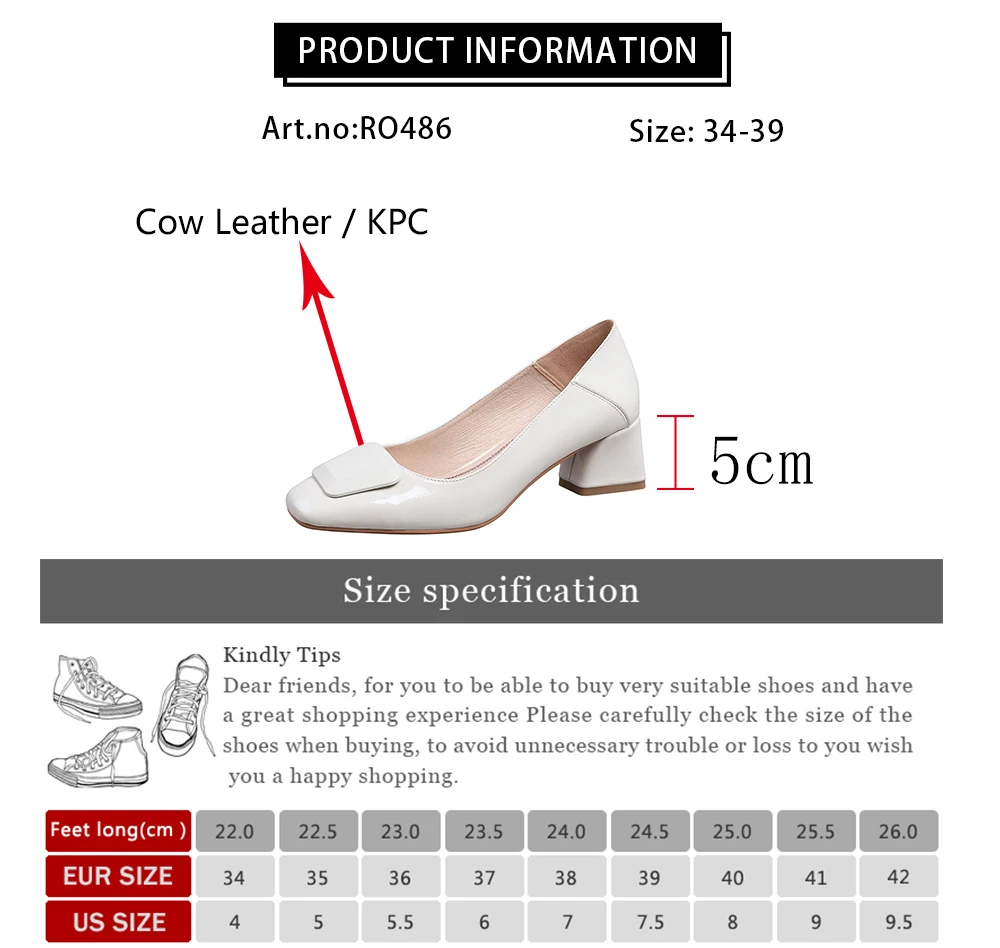 

RJN Comfortable Shallow Mouth Women's Shoes Fashionable And Simple High-quality Leather Office Professional Heeled Shoes RO486