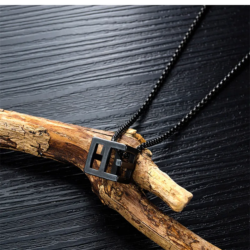 Ретро-подвеска zorcсама для мужчин квадратное винтажное ожерелье из нержавеющей