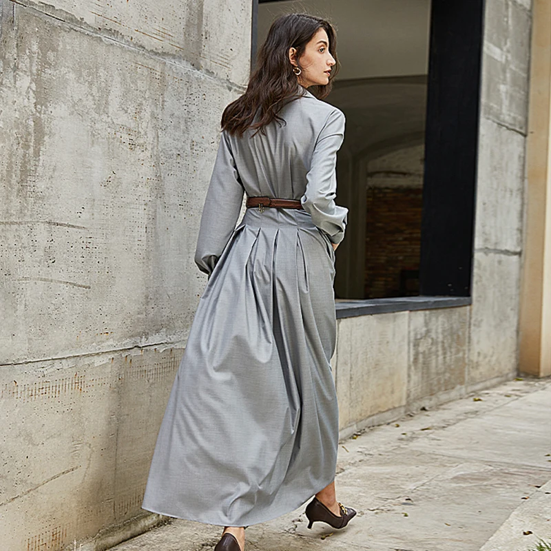 Женское платье с рюшами TWOTWINSTYLE белое повседневное Макси Платье отворотом