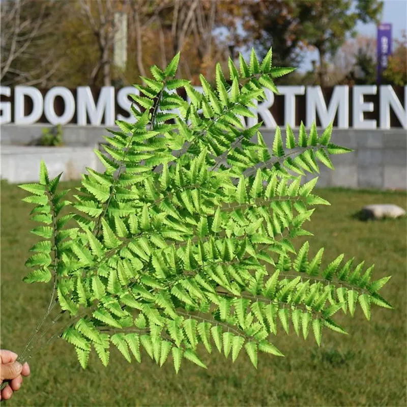 

11Pcs Fake Long Stem Fern Leaf (7stems/piece) 85cm/33.46" Length Simulation Persian Grass for Wedding Home Artificial Plants