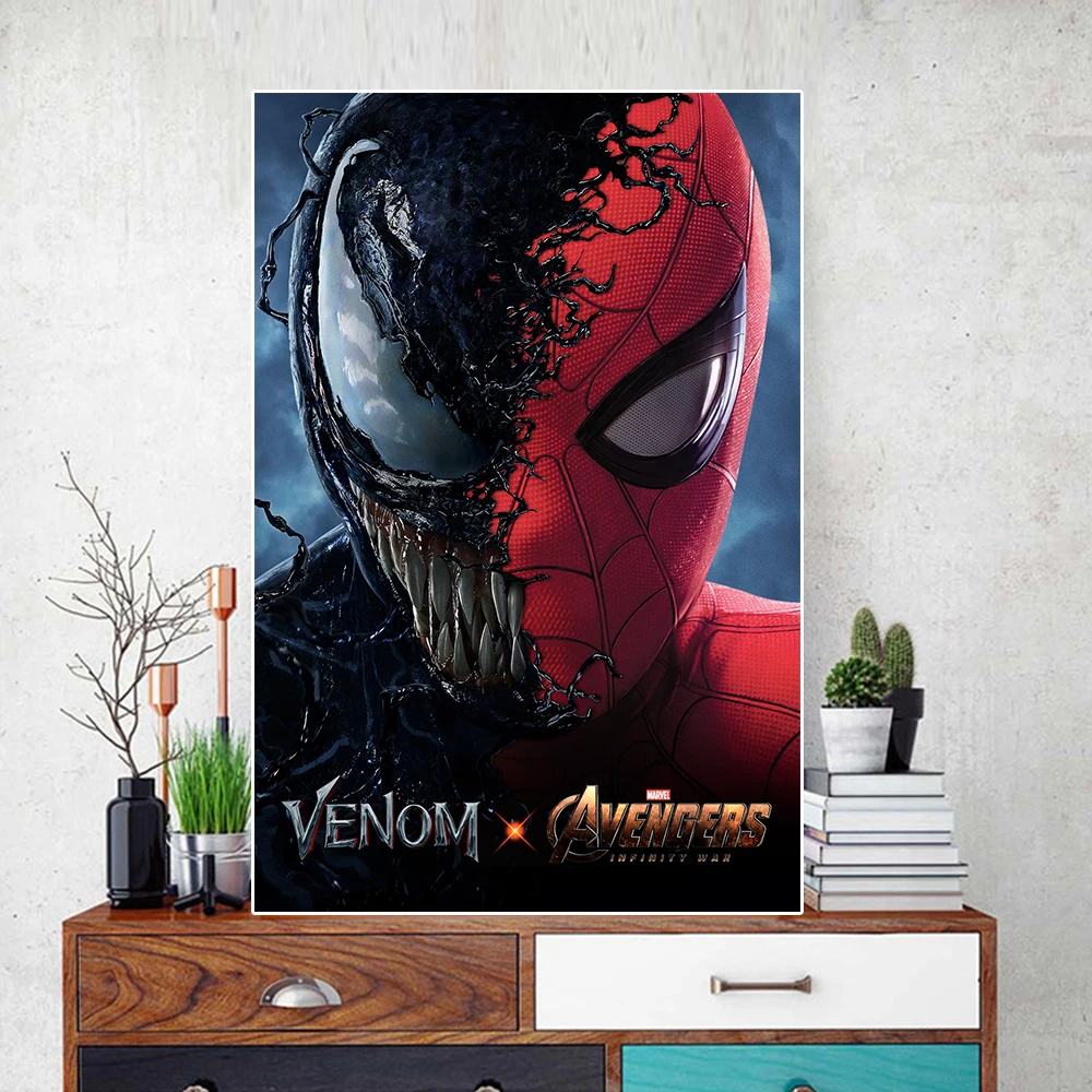 

Marvel Superhero Avengers Venom Movie Poster And Print Spiderman vs Venom Canvas Painting Wall Art Living Room Home Decoration