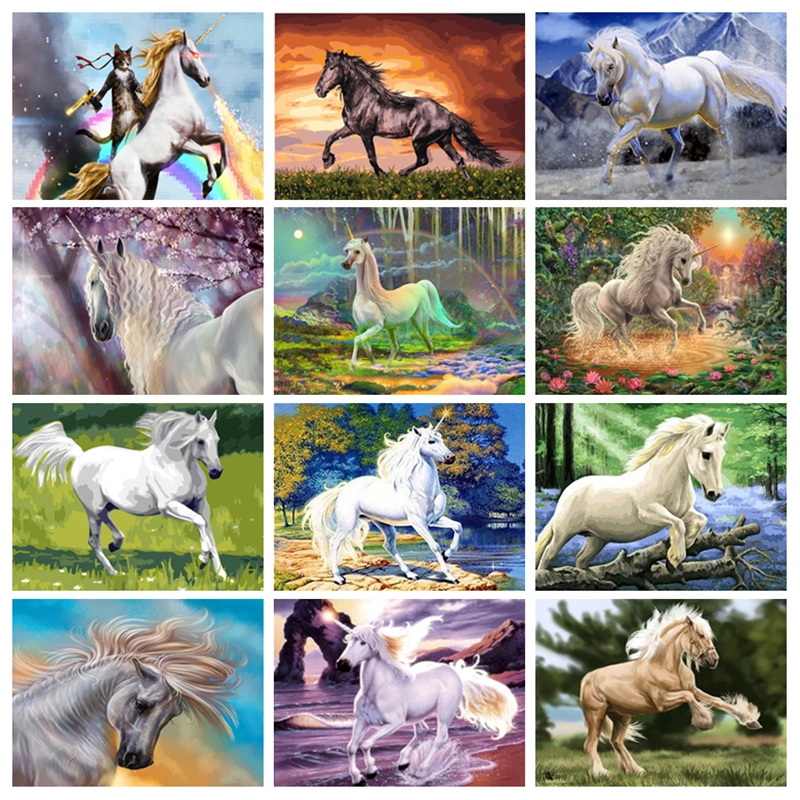 DIY 5D алмазная Картина лошадь вышивка крестом животные мозаика полный комплект