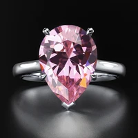 2022 trend water drop high carbon pink sapphire ruby citrine gemstone wedding party ring fine jewelry gift for women accessories