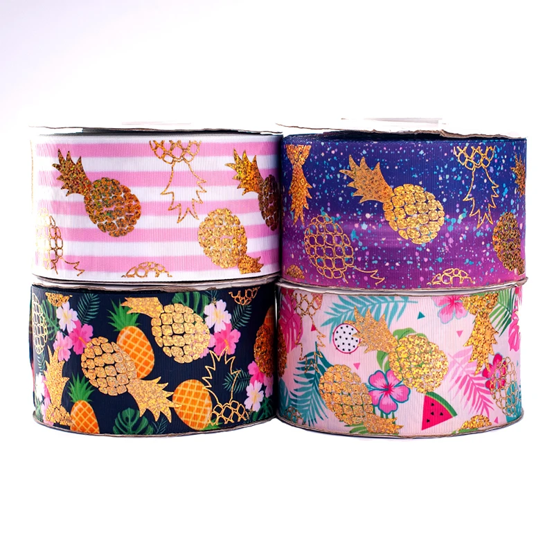 Золотая фольга для фруктов клубники ананаса арбуза 2 ярда 75 мм корсажная лента с
