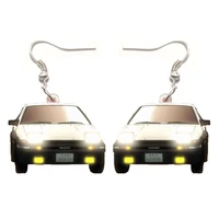 1pair japan animax initial d acrylic ae86 car earrings womens fashion jewelry gifts for women fans cute charms earring