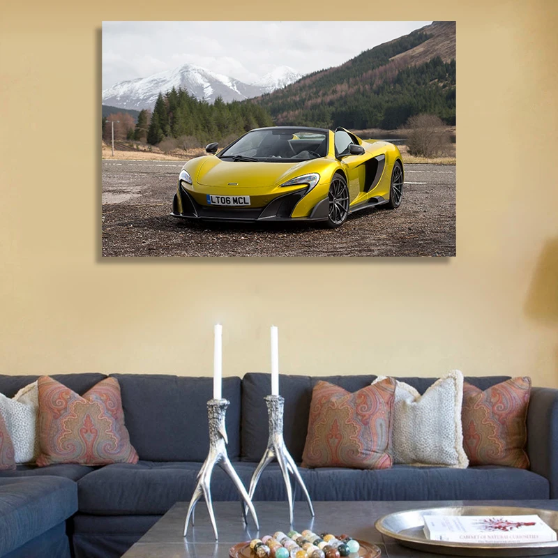 

sunset Mclaren 675lt - supercar poster landscape living room home decoration canvas painting frameless wall picture