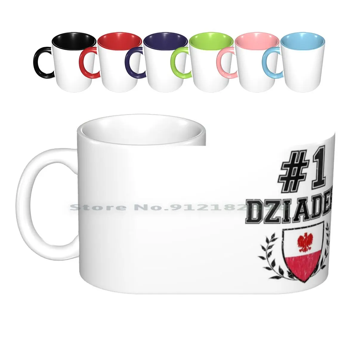 

Number One Dziadek Ceramic Mugs Coffee Cups Milk Tea Mug Polish Grandfather Dziadzia New Born Baby Dziecko Coreczka Mleczny
