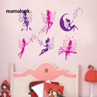 cartoon six little fairy wall sticker for kids girls room home decor diy art background decals decorations cute elf stickers