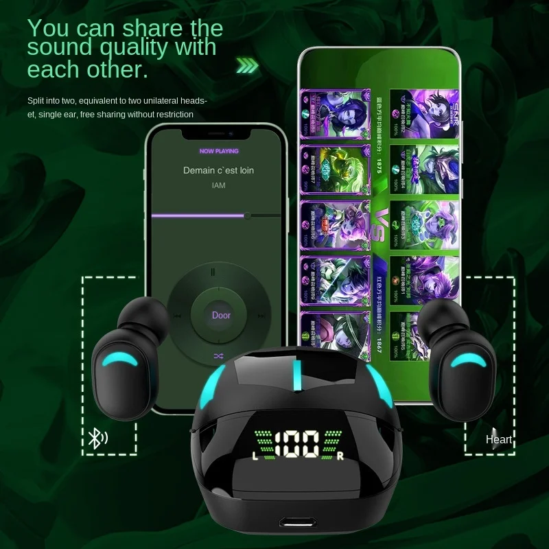 Wireless Bluetooth 5.1 Headset G7S Game TWS Real Earphone Radio Competition Low Delay In-ear Driver Headphones Earbuds PK G6S |